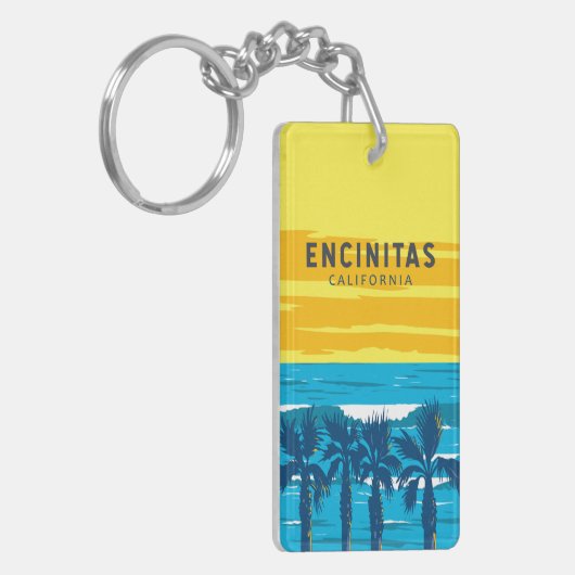 Encinitas California Reisen Vintag Schlüsselanhänger (Vorderseite links)