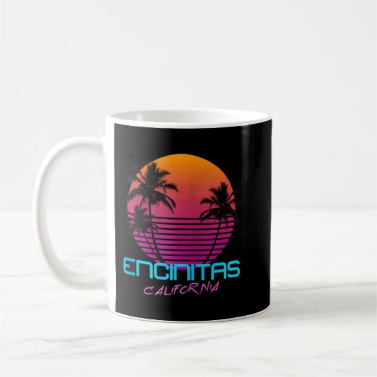 Encinitas California Retro 80's Sunset Zip Hoodie Kaffeetasse (Links)