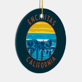 Encinitas California Retro gestörter Kreis Keramik Ornament (Rechts)