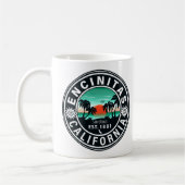 Encinitas California Retro Sunset Souvenirs 80er Kaffeetasse (Links)