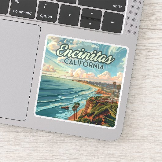 Encinitas California San Diego Beach Vintag Aufkleber (Detail)