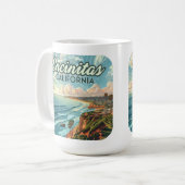 Encinitas California San Diego Beach Vintag Kaffeetasse (Vorderseite Links)