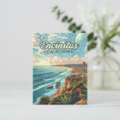 Encinitas California San Diego Beach Vintag Postkarte (Stehend Vorderseite)