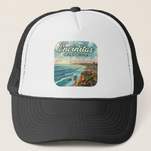 Encinitas California San Diego Beach Vintag Truckerkappe