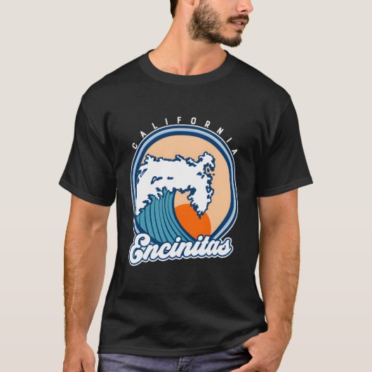 Encinitas California Surf Wave T-Shirt (Vorderseite)