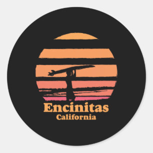 Encinitas Kalifornien Retro Surf Vintage Surfen So Runder Aufkleber