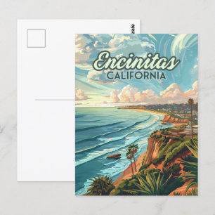 Encinitas Kalifornien San Diego Strand Vintage Postkarte