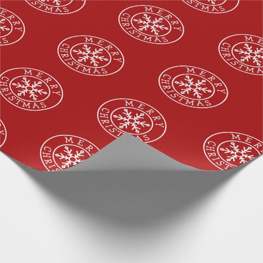 Encircled Merry Christmas Simple Snowflake Geschenkpapier (Ecke)