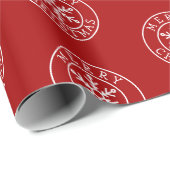 Encircled Merry Christmas Simple Snowflake Geschenkpapier (Rolleneckpunkt)