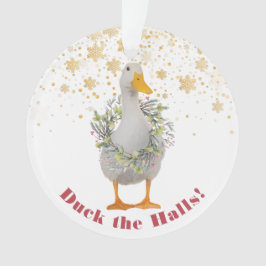Enck the Halls Christmas Duck Ornament