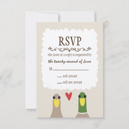 Encks Wedding RSVP Karte (Vorderseite)