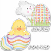 Encky & Bunny Easter Eierkörbe Sticker (Vorderseite)