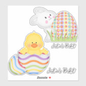 Encky & Bunny Easter Eierkörbe Sticker (Blatt)