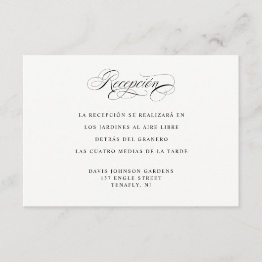 Enclosur: Spanischer Empfang und Anfahrt Begleitkarte (Vorderseite)