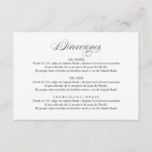 Enclosur: Spanischer Empfang und Anfahrt Begleitkarte (Rückseite)