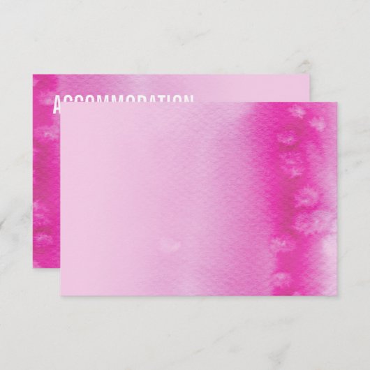 ENCLOSURE CARD :: ombre watercolor fuschia pink Begleitkarte (Vorne/Hinten)