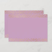 ENCLOSURE CARD rustikales Gold Mini Confetti lila Begleitkarte (Vorne/Hinten)