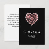 Enclosure Card Wedding Red Heart Floral Insert (Vorne/Hinten)