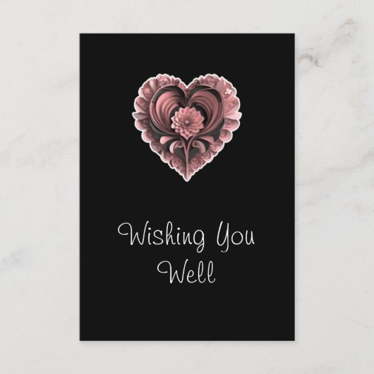Enclosure Card Wedding Red Heart Floral Insert (Vorderseite)