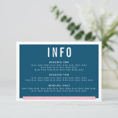 ENCLOSURE DETAILS Fantastisch fett und blau rosa RSVP Karte (Stehend Vorderseite)