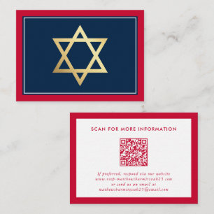 ENCLOSURE einfügen Bar Mitzvah Logo QR Code Rote M Visitenkarte