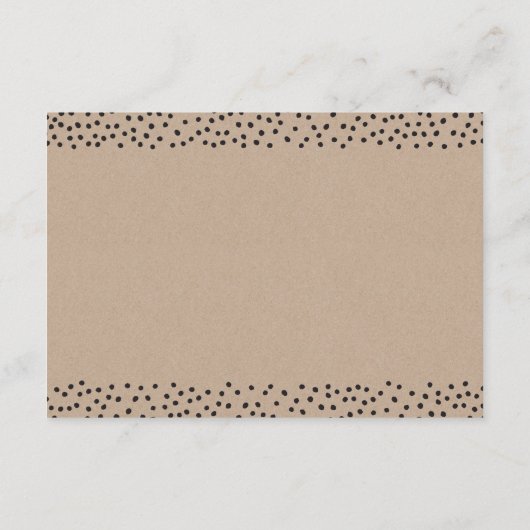 ENCLOSURE Rustikales Gold Mini Confetti Begleitkarte (Rückseite)