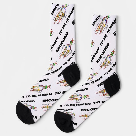 Encoded to be Human DNA Replication Geek Spaß Socken (Linkes Detail)