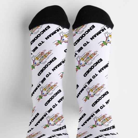 Encoded to be Human DNA Replication Geek Spaß Socken (Oben)