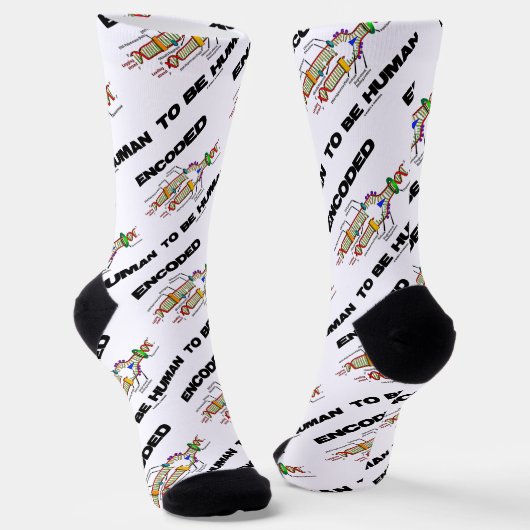 Encoded to be Human DNA Replication Geek Spaß Socken (Gewinkelt)