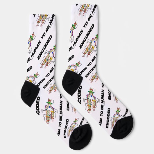 Encoded to be Human DNA Replication Geek Spaß Socken (Rechts)