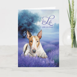 Encouragement Bull Terrier Dog Lavender Meadow Karte