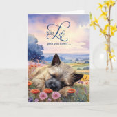 Encouragement Cairn Terrier Dog Wildflower Meadow Karte (Gelbe Blume)