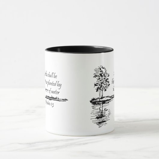 Encouraging Bible Scripture Psalm 1:3  Tasse (Zentrum)