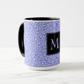 Encrusted Blue Diamonds Look Glitzer Patter Tasse (Vorderseite Links)