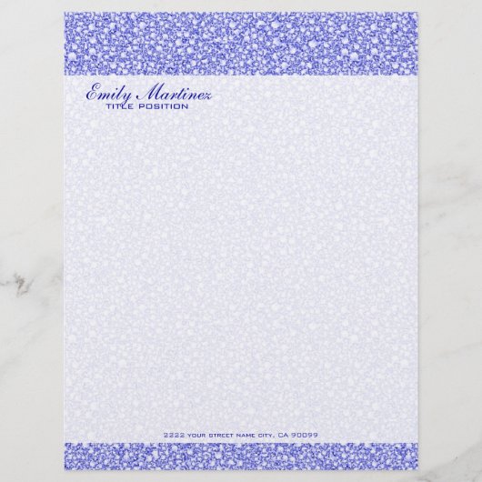 Encrusted Blue Diamonds Look Glitzer Pattern Briefkopf (Vorderseite)
