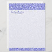 Encrusted Blue Diamonds Look Glitzer Pattern Briefkopf (Vorne/Hinten)