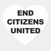 End Citizens United Herz-Aufkleber (Vorderseite)
