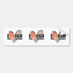 End Gun Gewalt Heart Orange Enough Bumper Sticke Autoaufkleber
