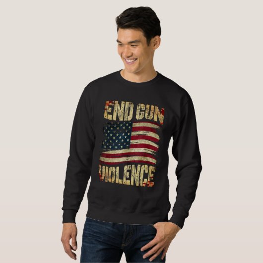 End Gun Violence Awareness US Flag Gun Control Sweatshirt (Vorne ganz)