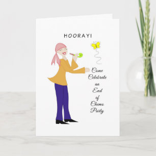 End of Chemo Party Invitation-Retro Girl-Butterfly Einladung