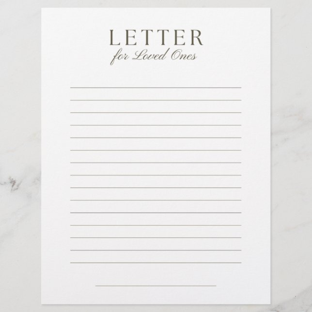 End-of-Life Letter to Loved Ones Briefbogen (Vorderseite)