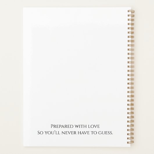 End-of-Life Planning Checklist & Organizer  Planer (Rückseite)