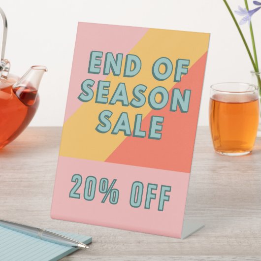 End of Season Sale Sign, 20% Off Tabletop Sockelschild (In Situ)