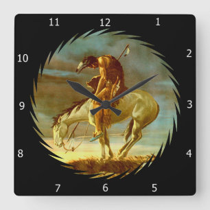END OF THE TRAIL LARGE CLOCK QUADRATISCHE WANDUHR