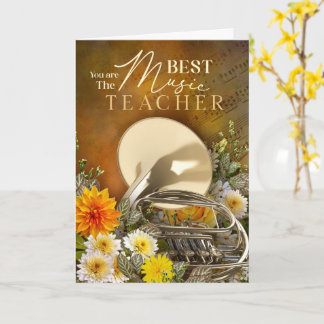 End-Of-Year French Horn Music Teacher Thank You Karte