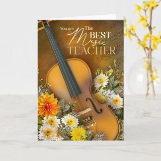 End-Of-Year Violin Music Teacher Thank You Card Karte