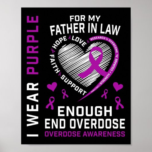 End Overdose Awareness Shirt Enough Purple For Fat Poster (Vorne)