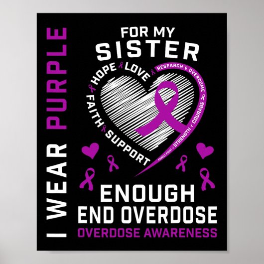 End Overdose Awareness Shirt Enough Purple For My  Poster (Vorne)