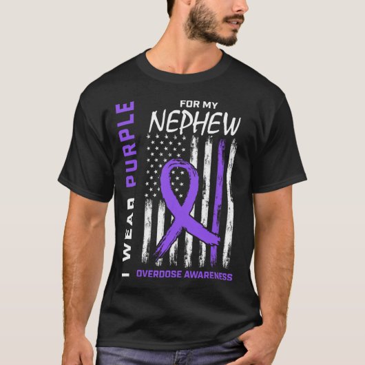 End Overdose Awareness Shirt Nephew August Purple  (Vorderseite)