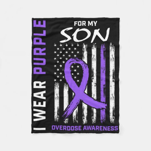 End Overdose Awareness Shirt Son August Purple Fla Fleecedecke (Vorderseite)